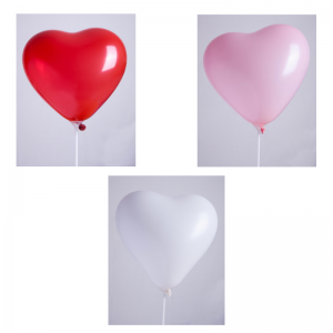 12 '' balloon- Red / White / Purple Assorted Hearts - Bag of 100